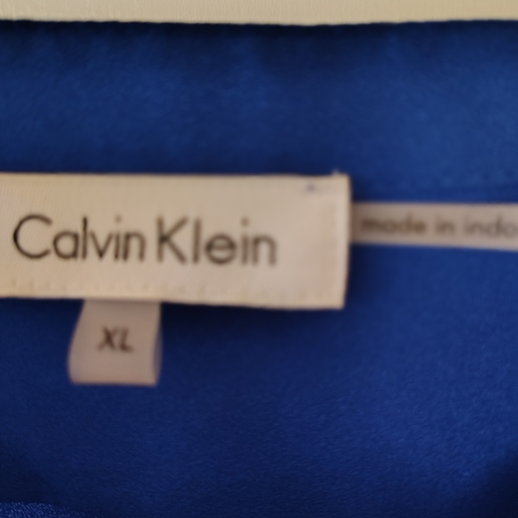 Royal blue Calvin Klein XL button down classy professional contemporary top - Picture 3 of 7